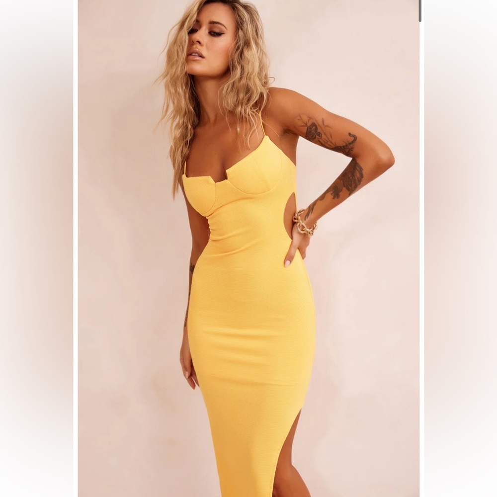 Yellow cutout dress